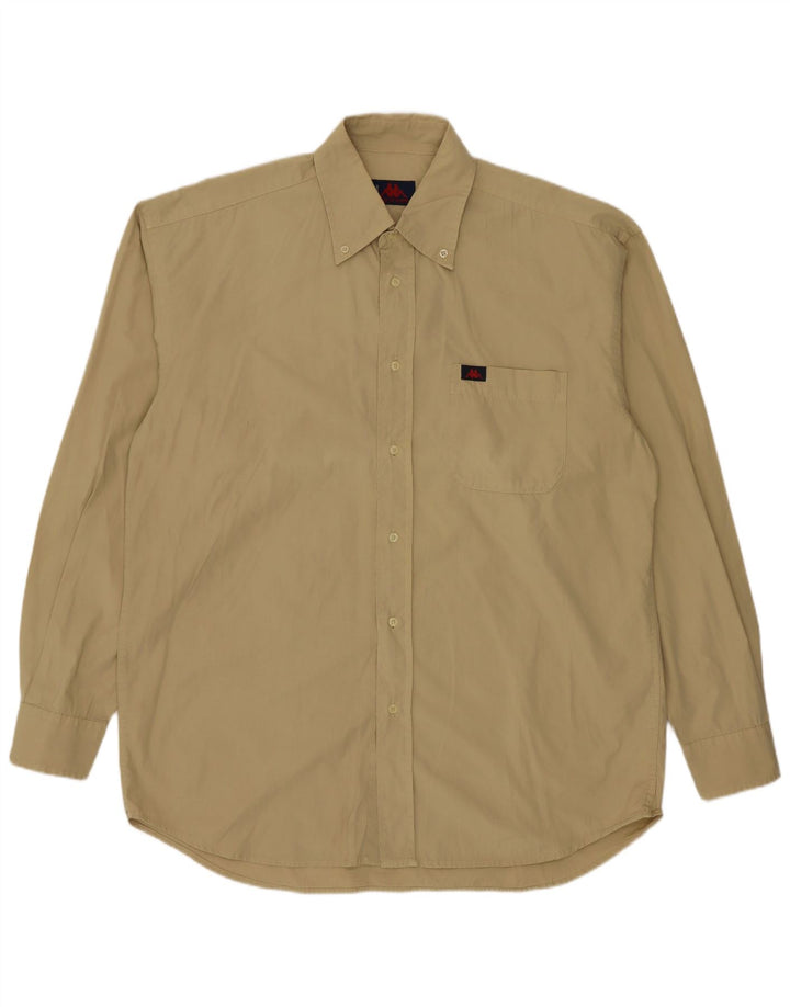 Camisa Kappa Hombre Grande Beige Algodón