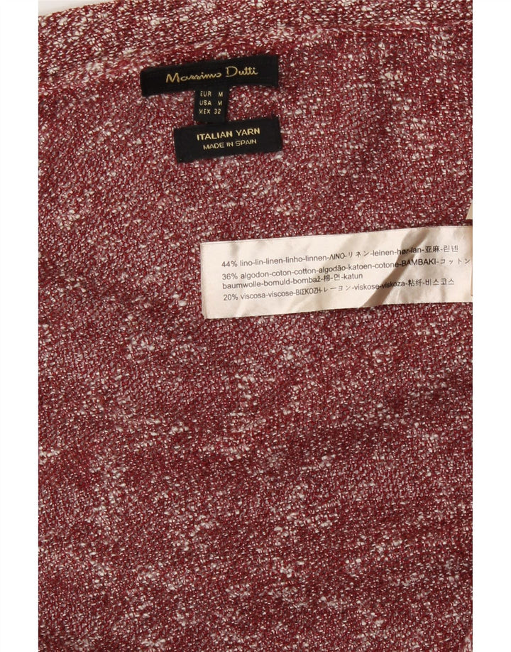 Massimo Dutti Cárdigan Largo para Mujer UK 44 Medio Rojo Moteado