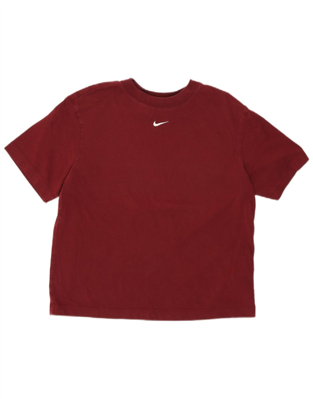 NIKE Camiseta para mujer Top UK 6 XS Borgoña Algodón