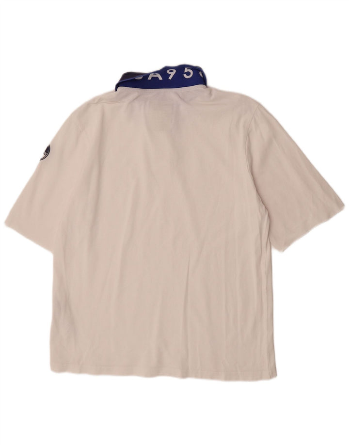 Polo North Sails Hombre De Algodón Color Block Blanco Mediano