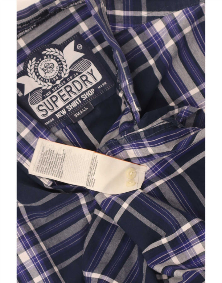 Camisa Superdry Para Hombre De Algodón A Cuadros Azul Marino Pequeño