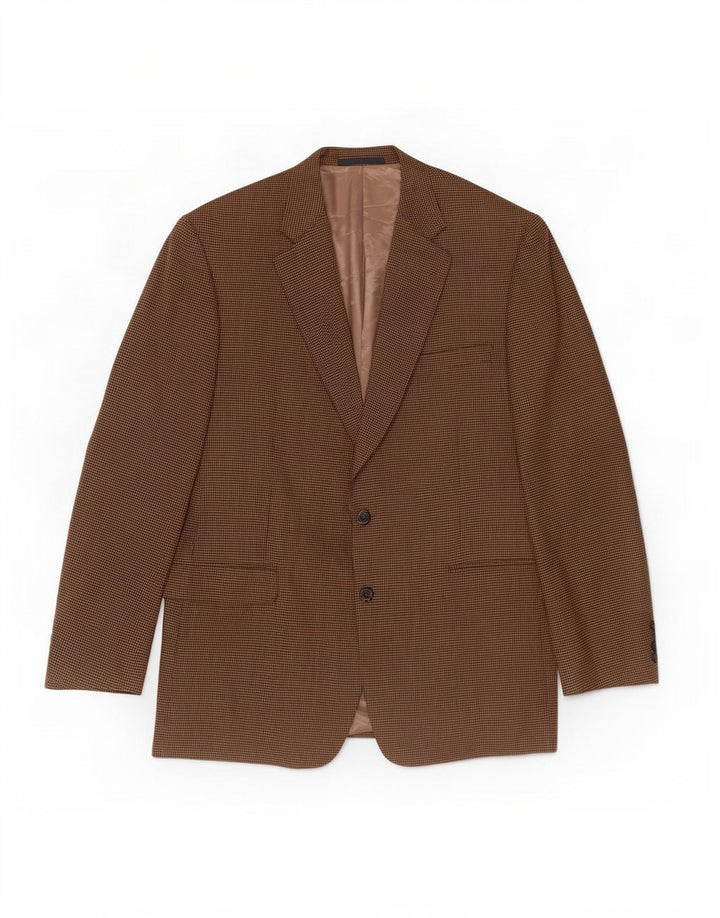 Burberry Chaqueta tipo blazer de 2 botones para hombre Reino Unido 44 Lana de pata de gallo marrón grande
