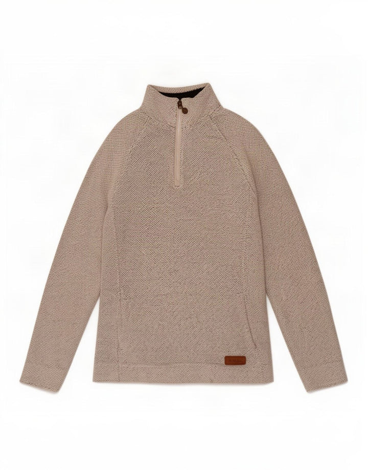 Weird Fish Sudadera con cuello y cremallera para mujer, talla 40, algodón gris medio