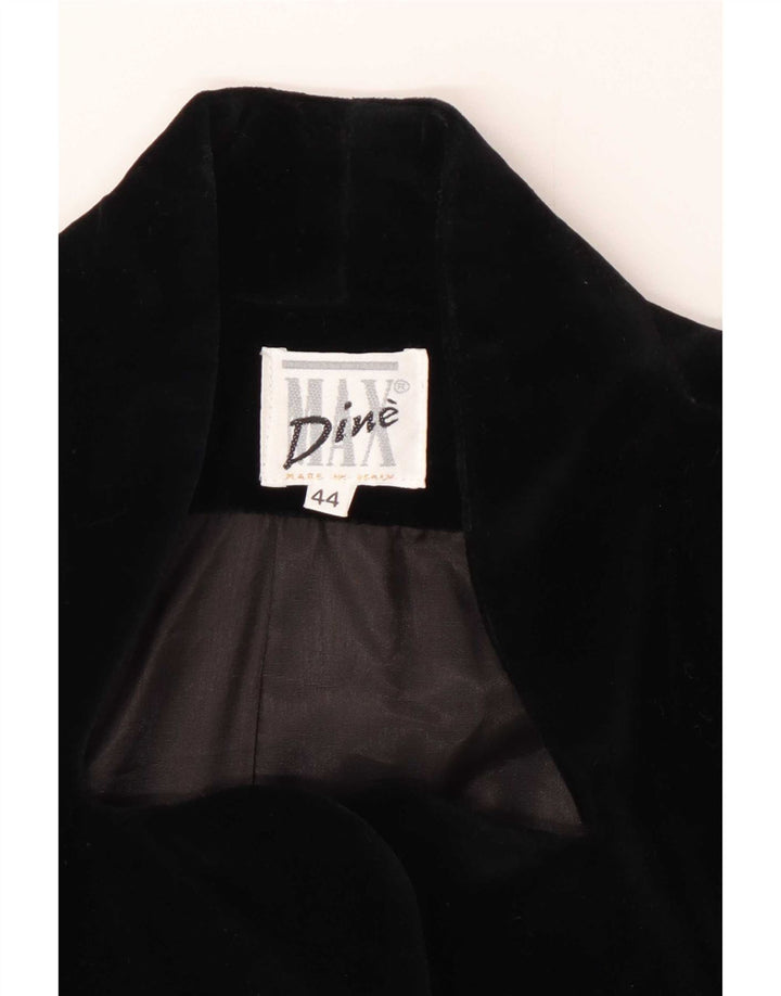Max Dine Chaqueta Bolero de Terciopelo para Mujer IT 44 Algodón Negro Mediano