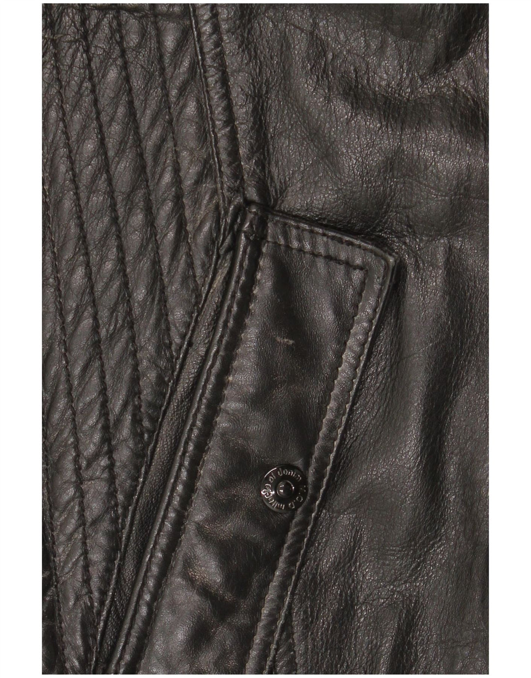 Chaqueta de cuero vintage para hombre Reino Unido 42 XL cuero negro