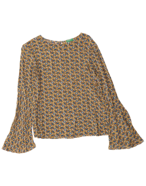 Benetton Blusa Suelta Con Estampado Abstracto para Mujer UK 6 XS Multicolor