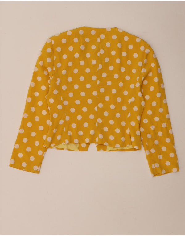 Lorena'O Chaqueta tipo blazer corta de 5 botones para mujer UK 44 Mediana con lunares amarillos