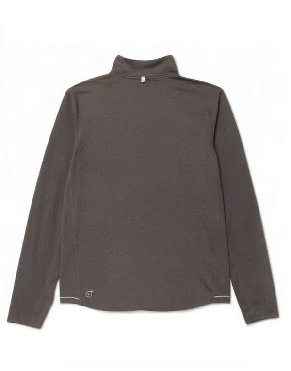 Puma Mujer Zip Neck Jersey Chándal Top UK 14 Poliéster Gris Medio