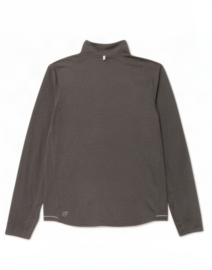 Puma Mujer Zip Neck Jersey Chándal Top UK 14 Poliéster Gris Medio