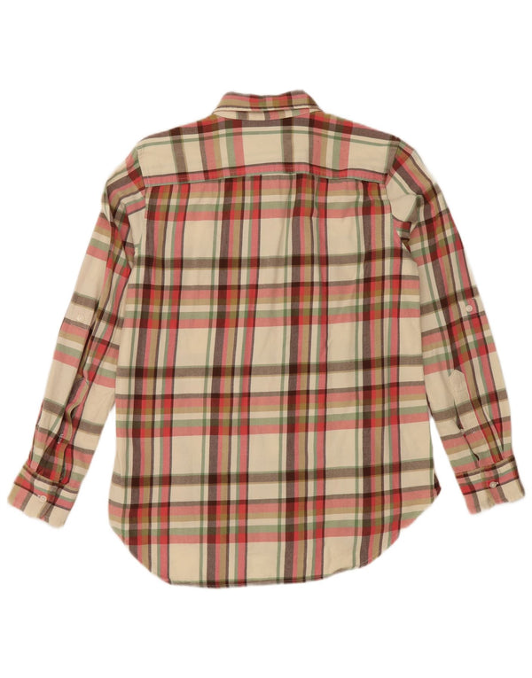 Ralph Lauren Camisa de franela para mujer UK 10 Small Off White Check