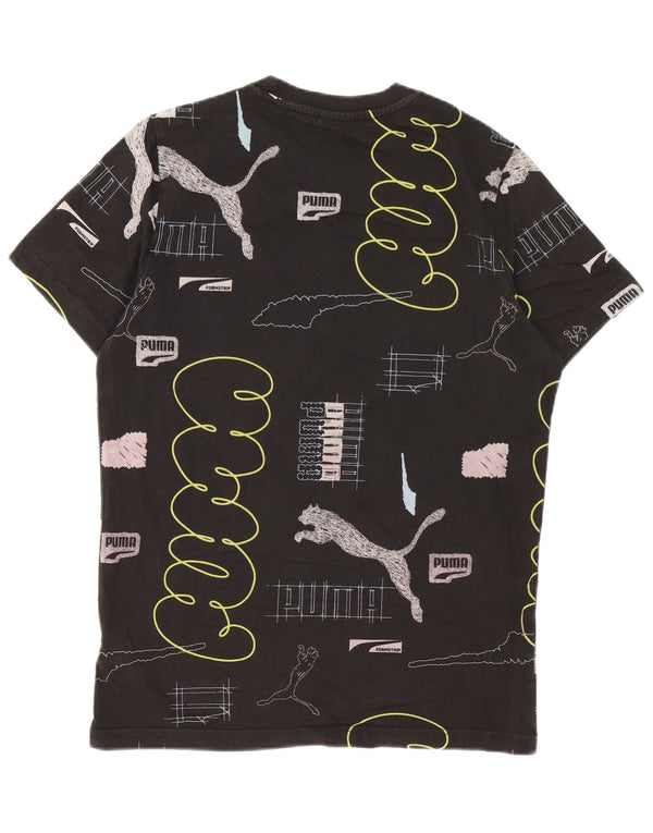 Puma - Camiseta gráfica para hombre, talla pequeña, algodón negro