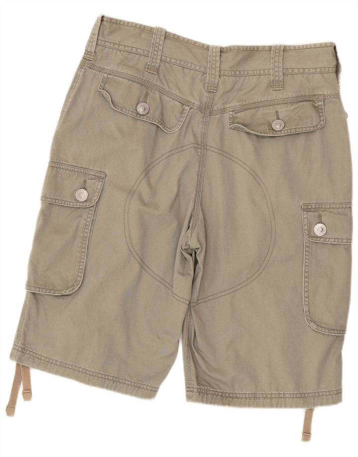 BENETTON Pantalones cortos cargo para hombre IT 46 Small W32 Algodón beige