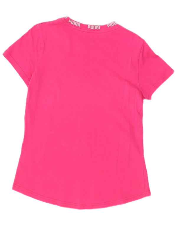 Puma Camiseta gráfica para mujer Top UK 14 Algodón rosa medio