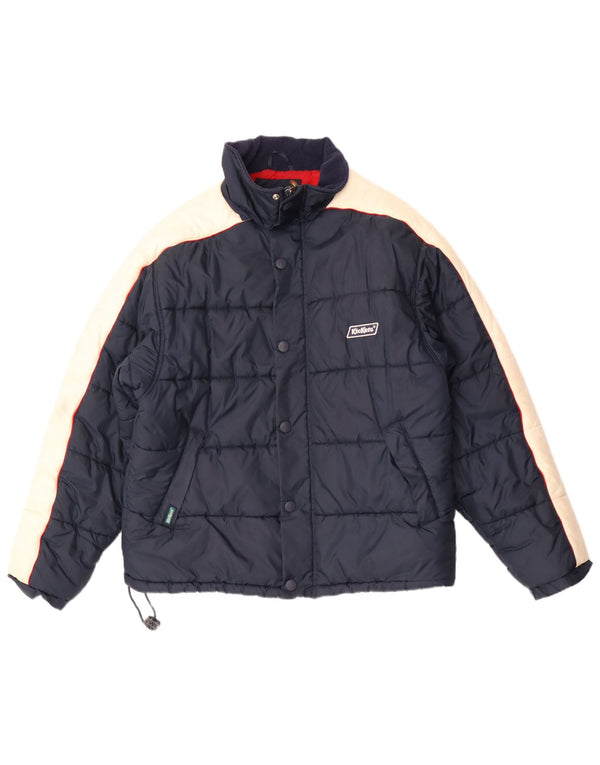 Kickers Chaqueta acolchada para hombre UK 38 Medium Azul marino Colorblock Nylon