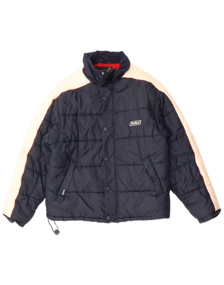 Kickers Chaqueta acolchada para hombre UK 38 Medium Azul marino Colorblock Nylon