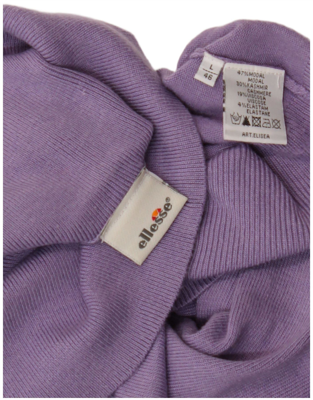 ELLESSE Jersey con cuello vuelto para mujer IT 46 Large Púrpura Modal