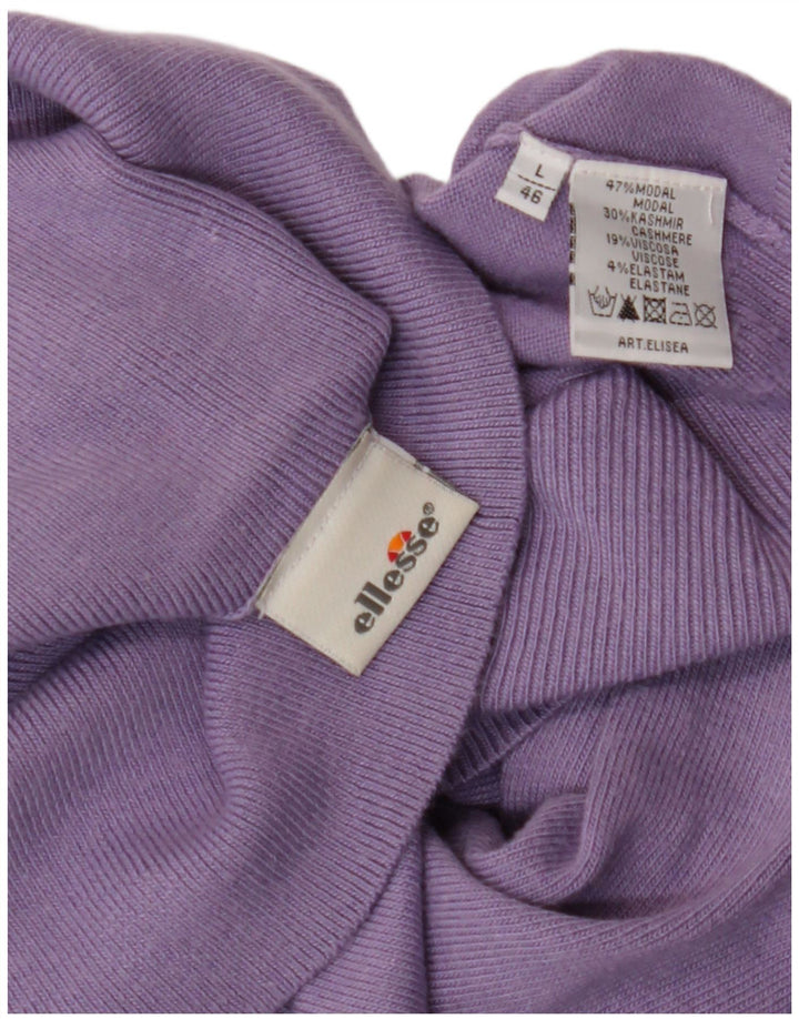 ELLESSE Jersey con cuello vuelto para mujer IT 46 Large Púrpura Modal
