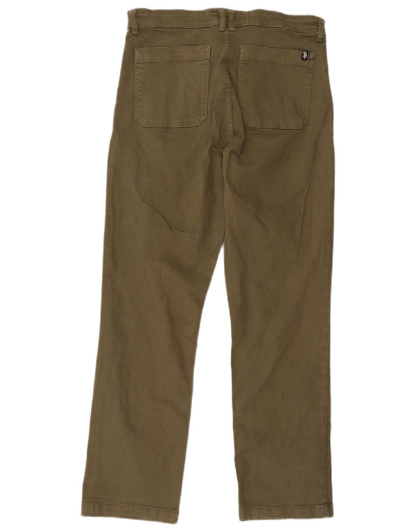 Asociación de Polo de EE. UU. Pantalón chino recto y relajado para hombre W32 L30 Caqui
