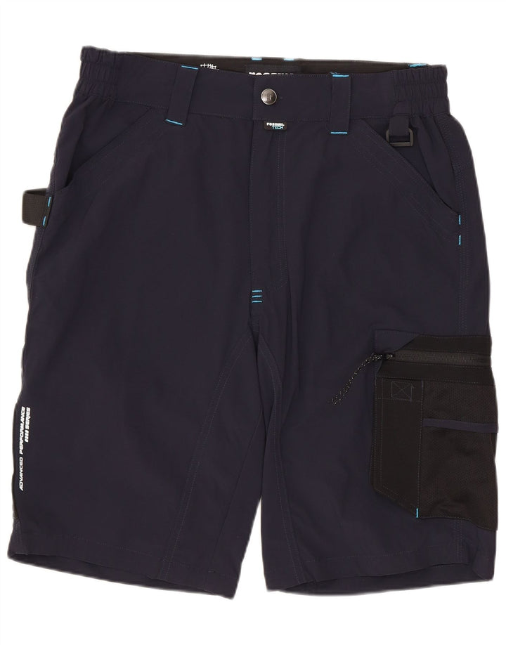 VINTAGE Pantalones cortos cargo para hombre mediano W30 Poliamida azul marino