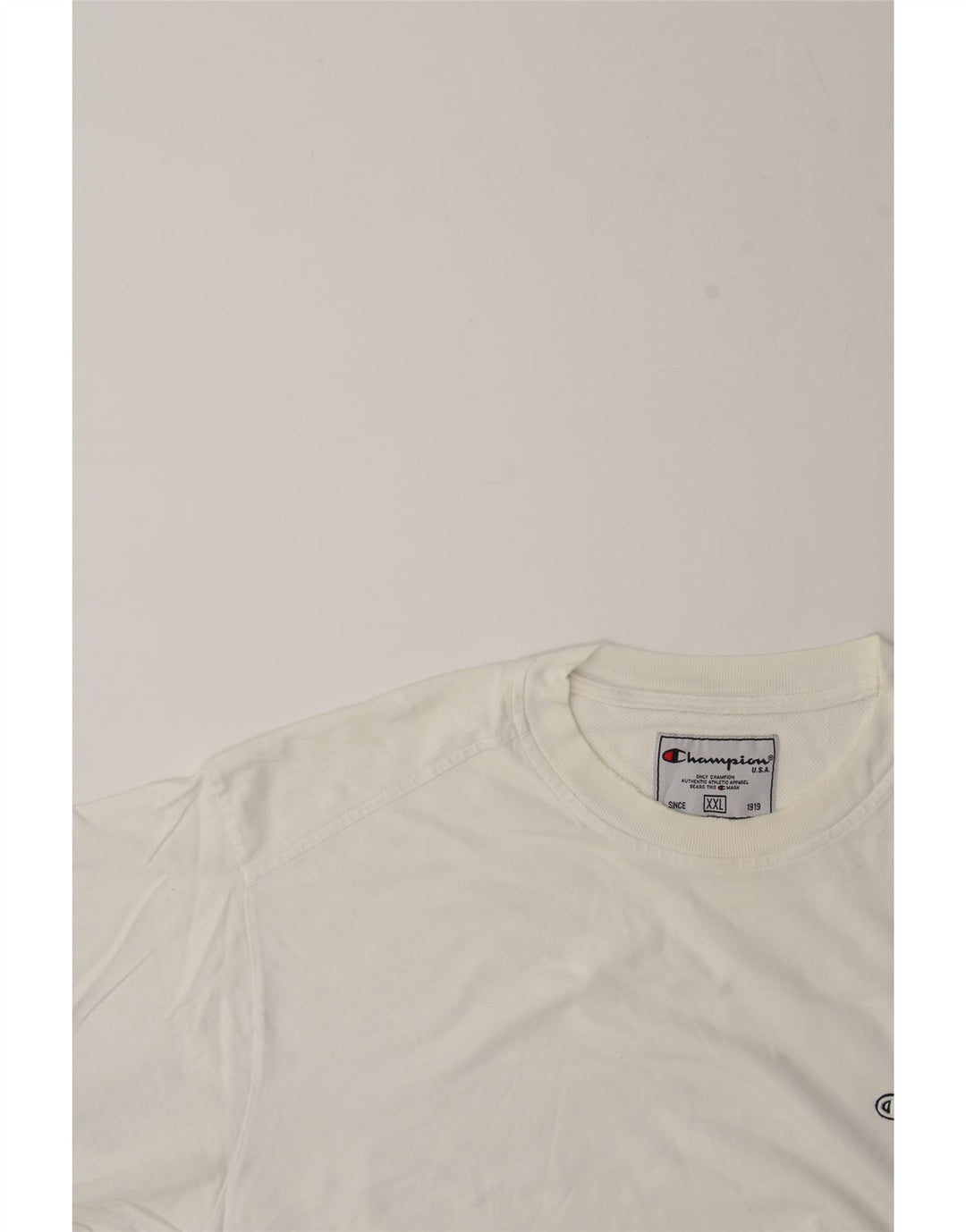 CHAMPION Mens T-Shirt Top 2XL White Cotton Vintage Champion and Second-Hand Champion from Messina Hembry 