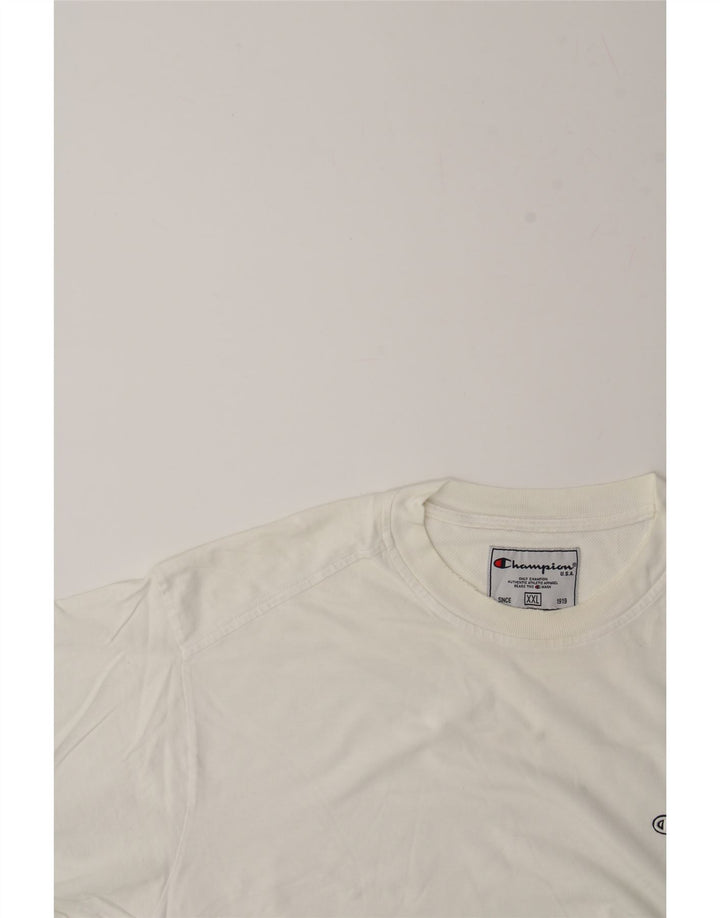 CHAMPION Mens T-Shirt Top 2XL White Cotton Vintage Champion and Second-Hand Champion from Messina Hembry 