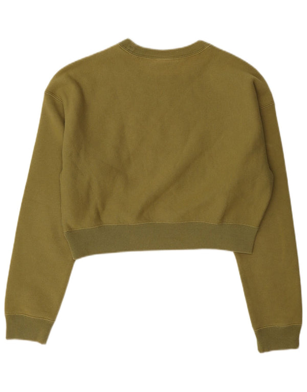 Champion Sudadera de gran tamaño con gráfico corto para mujer UK 6 XS Caqui