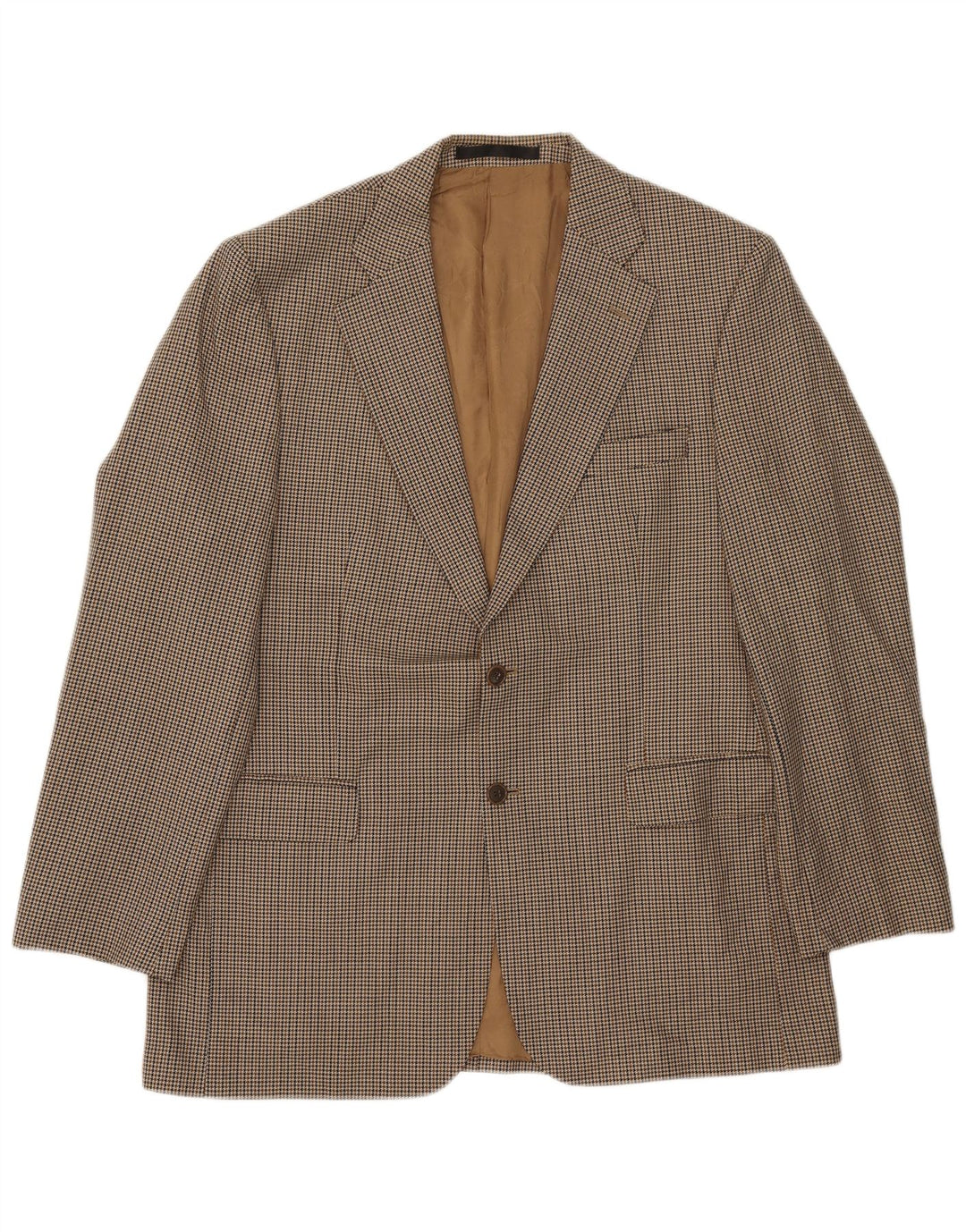 Marks & Spencer Chaqueta tipo blazer larga para hombre UK 42 Large Beige Houndstooth