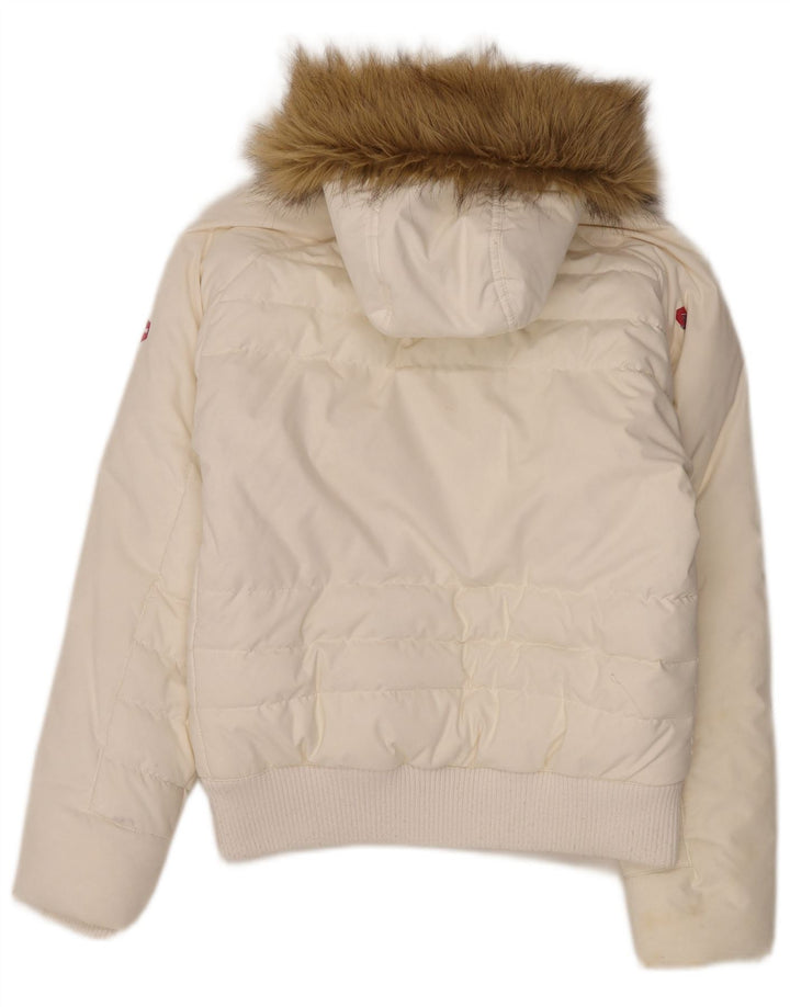 Helly Hansen Chaqueta acolchada con capucha para mujer UK 42 Medium White Nylon