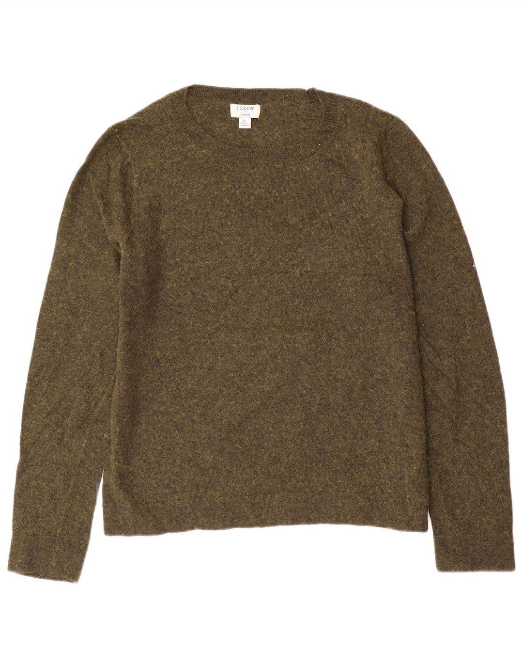 J. CREW Suéter tipo jersey con cuello barco Teddie para mujer UK 46 Grande verde moteado