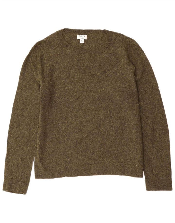 J. CREW Suéter tipo jersey con cuello barco Teddie para mujer UK 46 Grande verde moteado