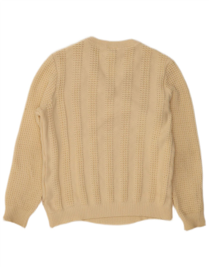 Mona - Jersey con cuello en V para mujer, talla 40, algodón beige medio