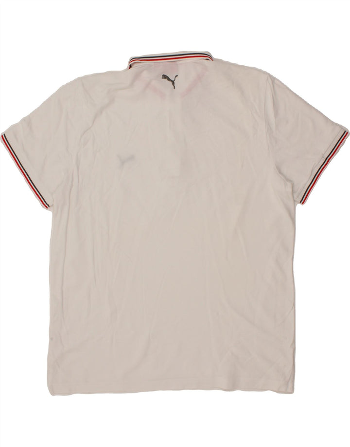 PUMA Mens Polo Shirt XL White Vintage Puma and Second-Hand Puma from Messina Hembry 