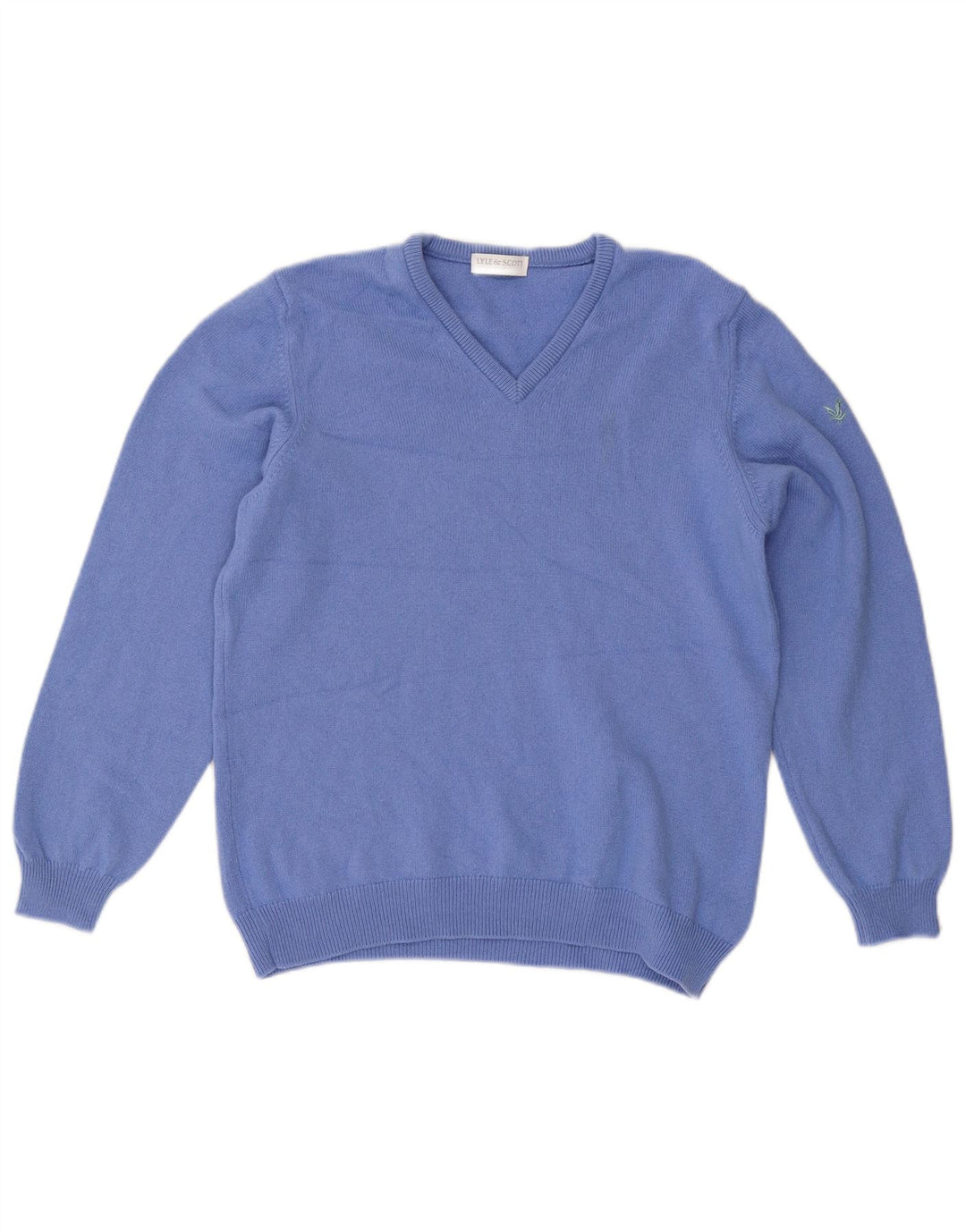 LYLE & SCOTT Jersey de golf con cuello en V para mujer UK 46 Lana azul grande