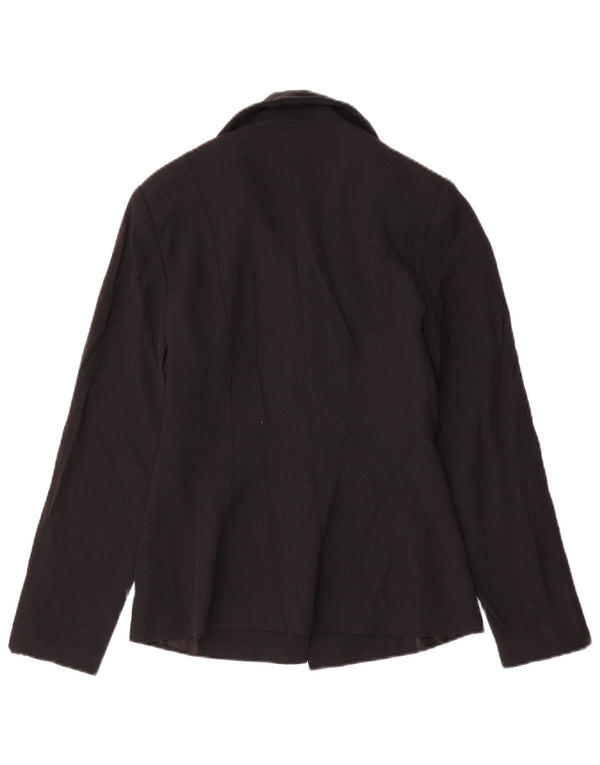 Vintage mujer 4 botones Blazer chaqueta Reino Unido 10 pequeño negro
