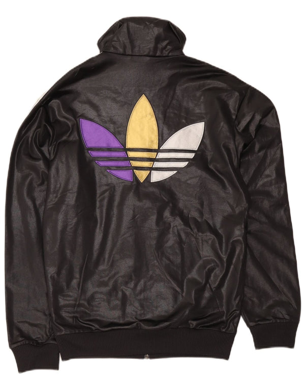 Adidas Mens Graphic Chándal Top Chaqueta Pequeña Poliéster Negro