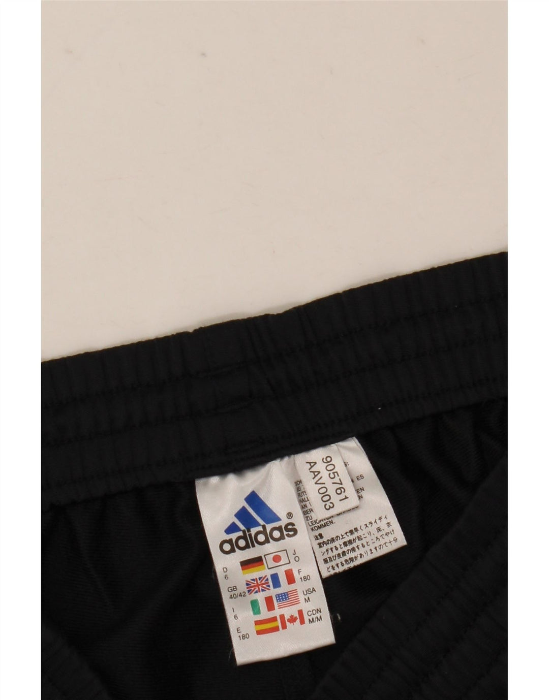 Adidas Pantalones de chándal para hombre UK 40/42 Medium Negro Colorblock Poliéster