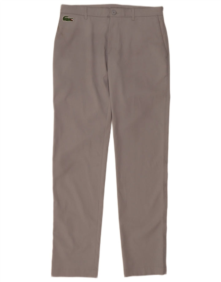 Lacoste Pantalón chino delgado para hombre Talla 40 Mediano W32 L33 Poliéster gris