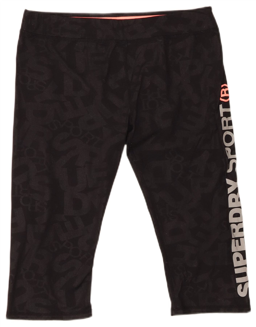 SUPERDRY Pantalones cortos deportivos gráficos para mujer UK 44 Grande Poliéster negro