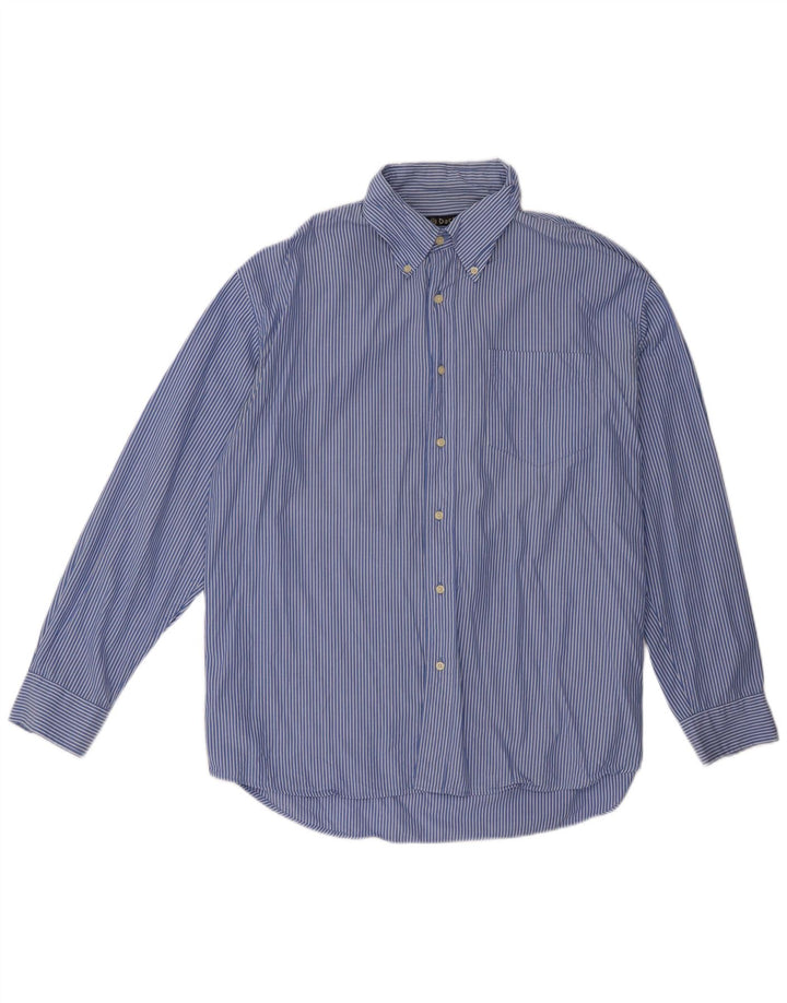 Camisa para hombre Dack's Algodón a rayas azules grandes