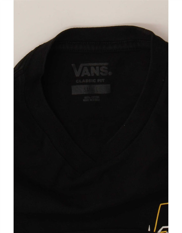 Vans Camiseta con gráfico de corte clásico para hombre, talla pequeña, color negro