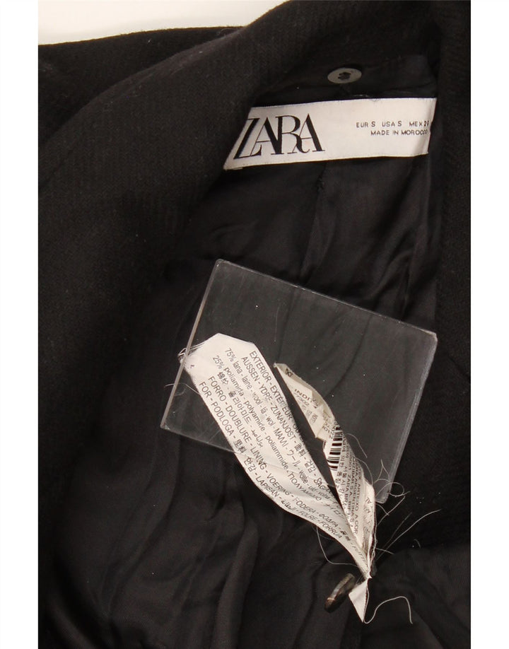Abrigo ZARA Mujer UK 10 Small Lana Negra