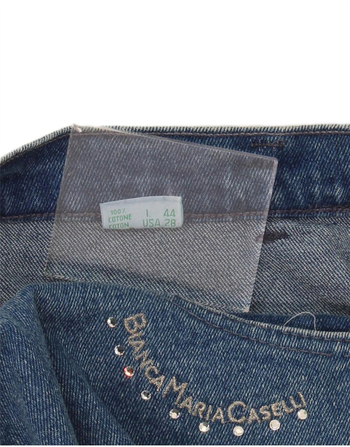 VINTAGE Womens Denim Skirt IT 44 Medium W28  Blue Cotton