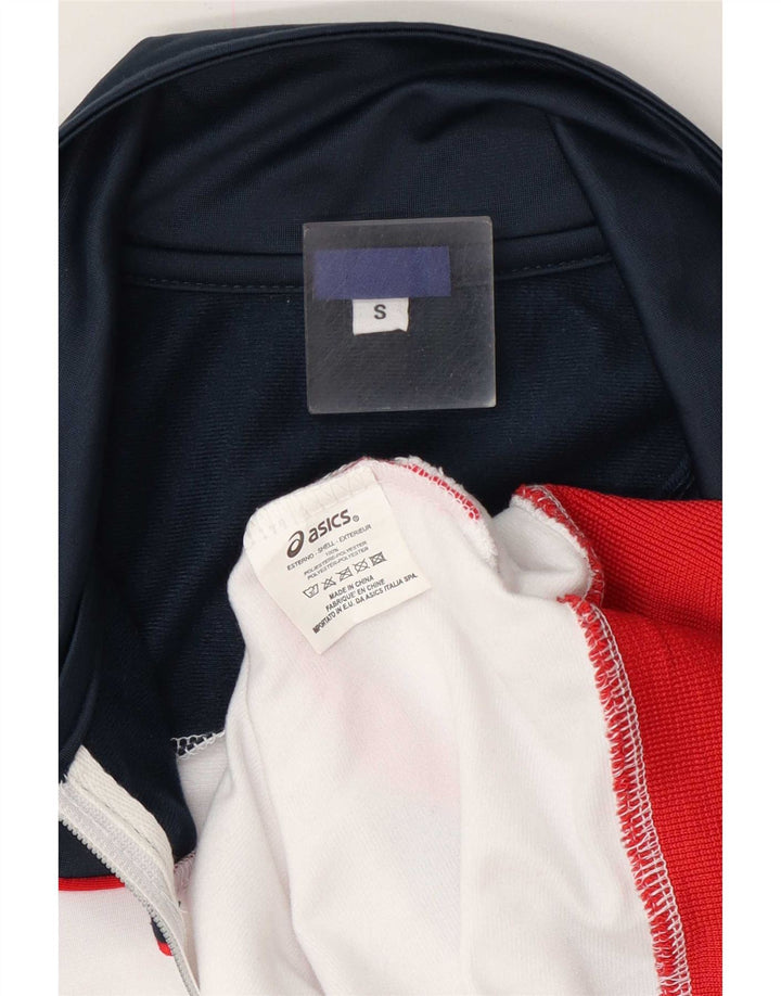 Asics Hombre Chándal Top Jacket Small Blanco Colorblock Poliéster
