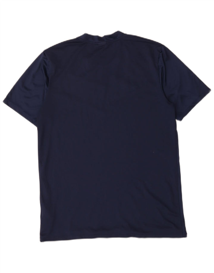 Camiseta Nike Dri Fit para hombre Top medio azul marino color block Poliéster