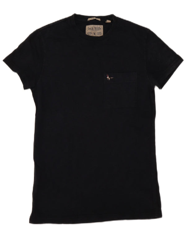 JACK WILLS Camiseta ajustada para hombre Top XS Azul marino Algodón