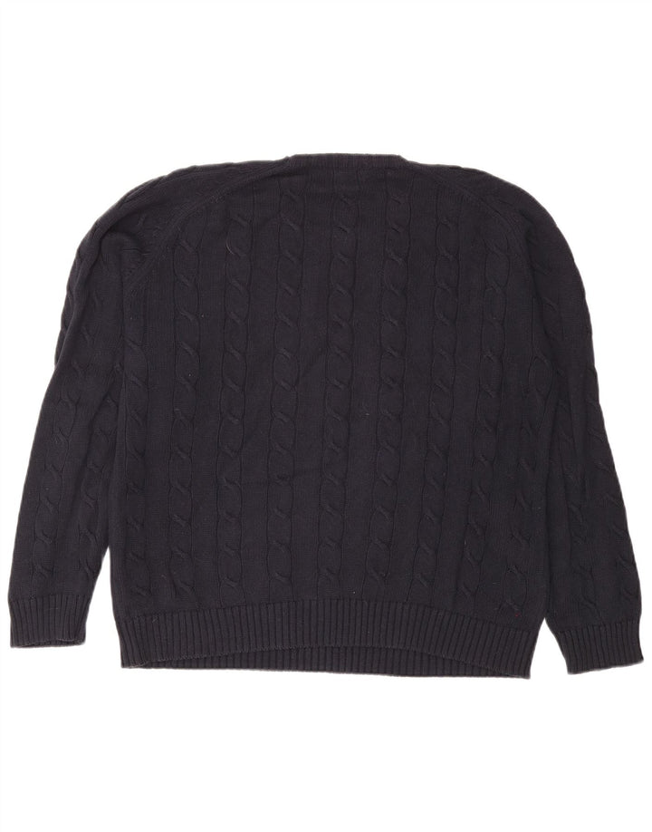 Kappa Hombre Jersey De Cuello Redondo Jersey De Algodón Azul Marino Mediano