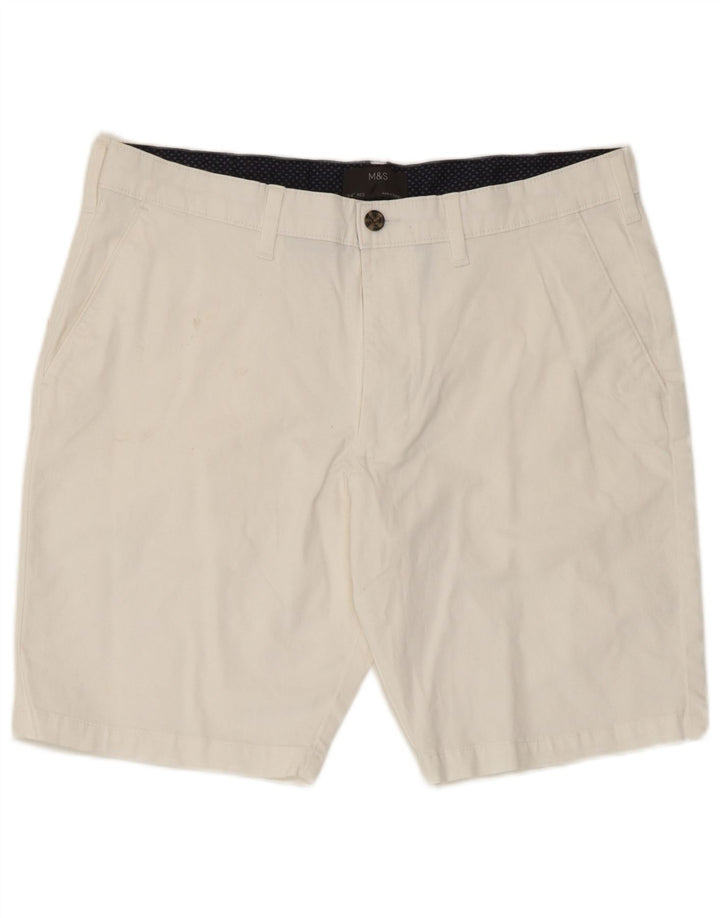 Marks & Spencer Pantalones cortos chinos para hombre W34 Algodón blanco grande