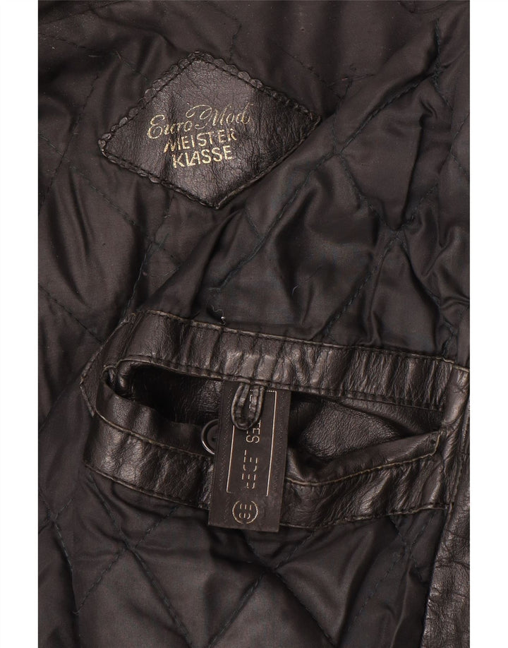 Vintage chaqueta de cuero para hombre Reino Unido 40 cuero negro grande