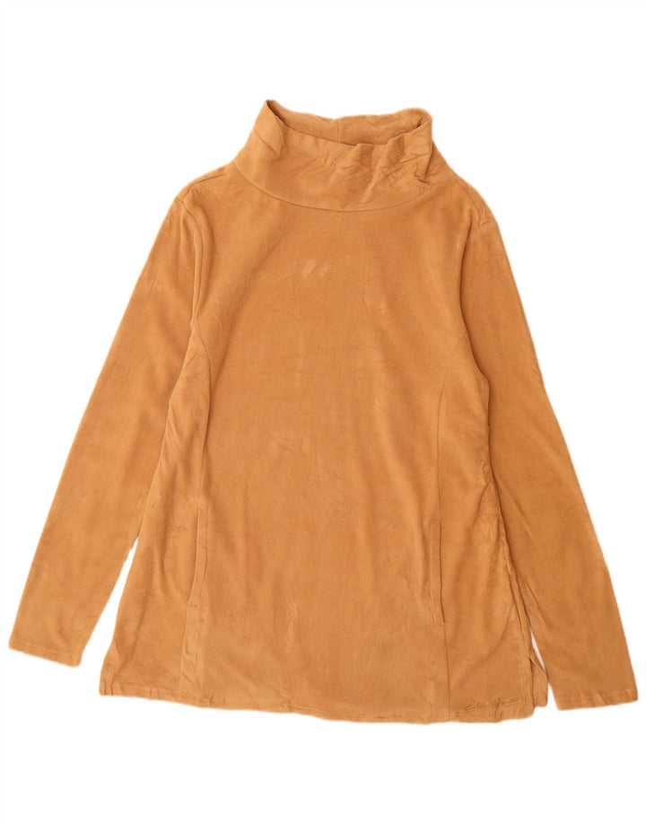 Eddie Bauer Jersey largo de forro polar para mujer UK 44 Poliéster marrón medio