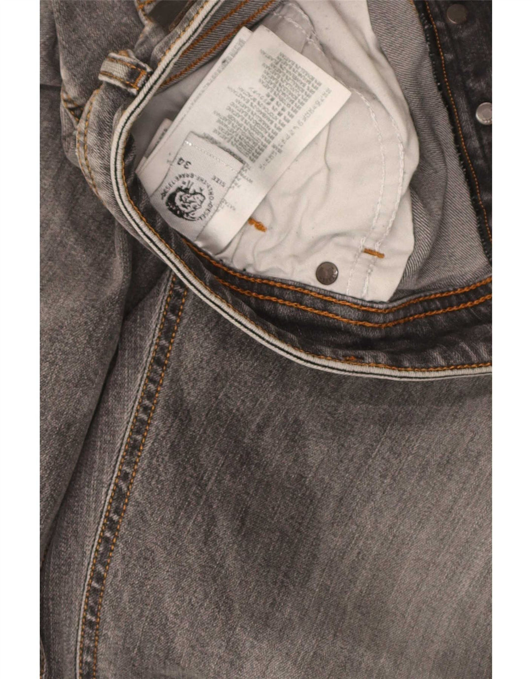 Diesel Vaqueros ajustados para hombre W34 L30 Algodón gris
